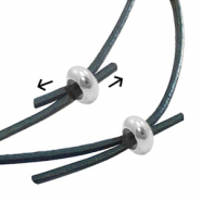 Chiusura con perline scorrevoli di metallo DQ 7x3 mm argento antico (privo di nichel)