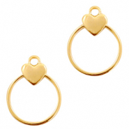 Ciondoli di metallo DQ cuore con anello oro (privo di nichel)
