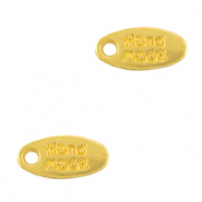 Ciondoli di metallo DQ etichetta "handmade" oro (privo di nichel)