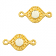 Ciondoli di metallo DQ distanziatore bianco crema-oro (privo di nichel)