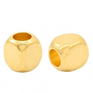 Perline di metallo DQ cubetto 4mm oro (privo di nichel)