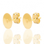 Componenti di metallo DQ orecchini 8mm oro (privo di nichel)