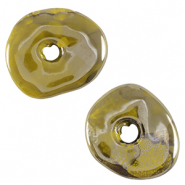 Perline di ceramica greca DQ donut verde oliva