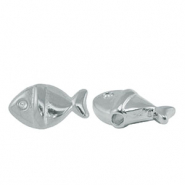 Perline di metallo DQ pesce argento antico (privo di nichel)