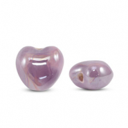 Perline di ceramica greca DQ cuore viola