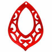 Pendenti in resina stile barocco goccia rosso peperoncino