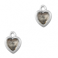 Pendenti di vetro Crystal Glass cuore grigio chiaro-argento