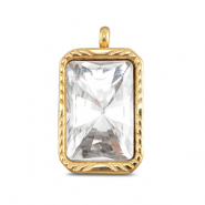 BY31® Ciondoli in acciaio inossidabile rettangolo oro