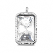 BY31® Ciondoli in acciaio inossidabile rettangolo argento