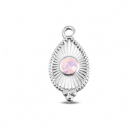 BY31® Ciondoli in acciaio inossidabile goccia argento-rosa opale delicata
