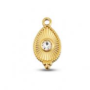 BY31® Ciondoli in acciaio inossidabile goccia oro-cristallo