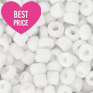 Perline di vetro rocailles 6/0 (4 mm) bianco