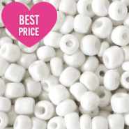 Perline di vetro rocailles 6/0 (4 mm) bianco