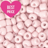 Perline di vetro rocailles 6/0 (4 mm) rosa polvere