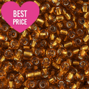 Perline di vetro rocailles 6/0 (4mm) rame marrone rivestimento argentato
