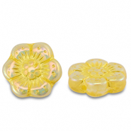 Perline Rep. Ceca boho flower 14mm trasparente giallo-rivestimento AB