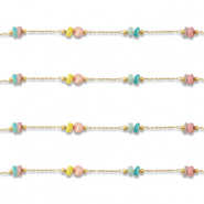 Componenti in acciaio inossidabile catena a rol&ograve; a dischetto oro-multicolore