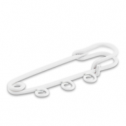 Componenti colorati spilla decorativa con 3 anellini bianco
