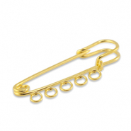 Componenti di metallo spilla decorativa con 5 anellini oro