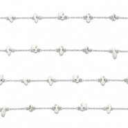 Componenti in acciaio inossidabile catena a rol&ograve; Howlite irregolare argento-bianco