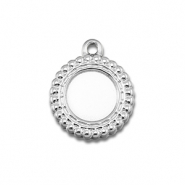 BY31&reg; Ciondoli in acciaio inossidabile con castone per SS30 fondo piatto argento