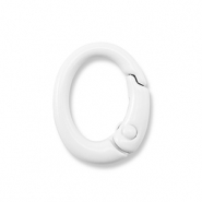 Componenti colorati bris&eacute; portachiavi ovale bianco