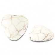 Perline di ceramica cuore biancastro