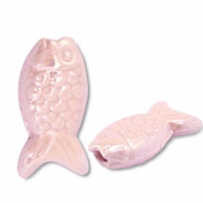 Perline di ceramica greca DQ pesce rosa chiaro