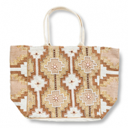 BY31&reg; Borsa da spiaggia beige-marrone-oro