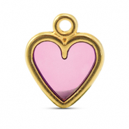 Ciondoli di metallo DQ cuore rosa-oro (privo di nichel)