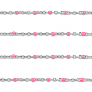 Componenti in acciaio inossidabile 1mm catena argento-rosa