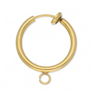 Componenti in acciaio inossidabile orecchini a cerchio clip con anellino 18mm oro