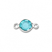 Componenti in acciaio inossidabile tonda argento-blu acquamarin