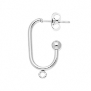 Componenti in acciaio inossidabile orecchini ovale e rettangolo con anellino argento