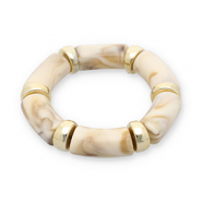 Bracciali in resina oro-biancastro-beige