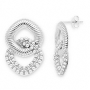 Orecchini in acciaio inossidabil argento-bianco