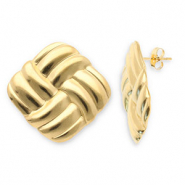 Orecchini in acciaio inossidabil quadrato oro