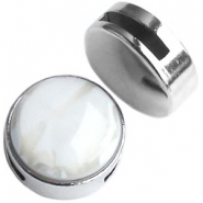 Passanti di metallo DQ Cuoio® con castone per cabochon 20mm argento
