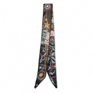 Bandana foulard con stelle/foglie verde scuro-marrone