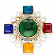 Broches accattivanti rombo oro-multicolore