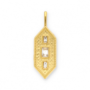 Ciondoli in acciaio inossidabile esagono oro-trasparente