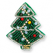 Broches albero di natale verde-blu-rosso-argento