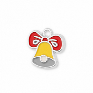 Ciondoli di metallo campana di natale argento-giallo-rosso-grigio