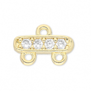 Metallo TQ in ottone distanziatore con 2 anellini oro-trasparente