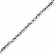 Perline di ematite 6 mm sfaccettata tonda argento