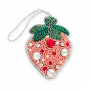 Pendenti trendy fragola rosa-verde-argento