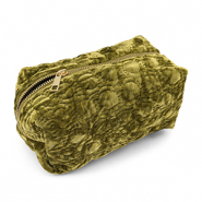 BY31&reg; Pochette velluto con dettagli circolari cuciti verde oliva