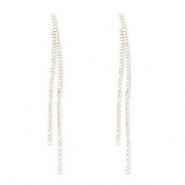 Orecchini in ottone Eco-brass&reg; con strass oro-cristallo