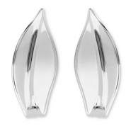 Orecchini in acciaio inossidabile foglia argento