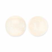 Perline in acrilico con glitterato 6 mm giallo vaniglia-turchese